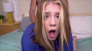 Petite Little Blonde Teen Step Daughter Orgasms On Step Dad's Big Cock POV - Dakota Burns